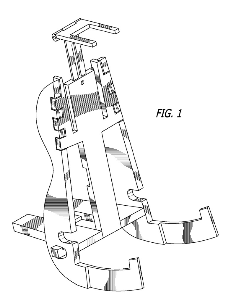 Ukulele shaped Ukulele Stand Design Patent Drawing