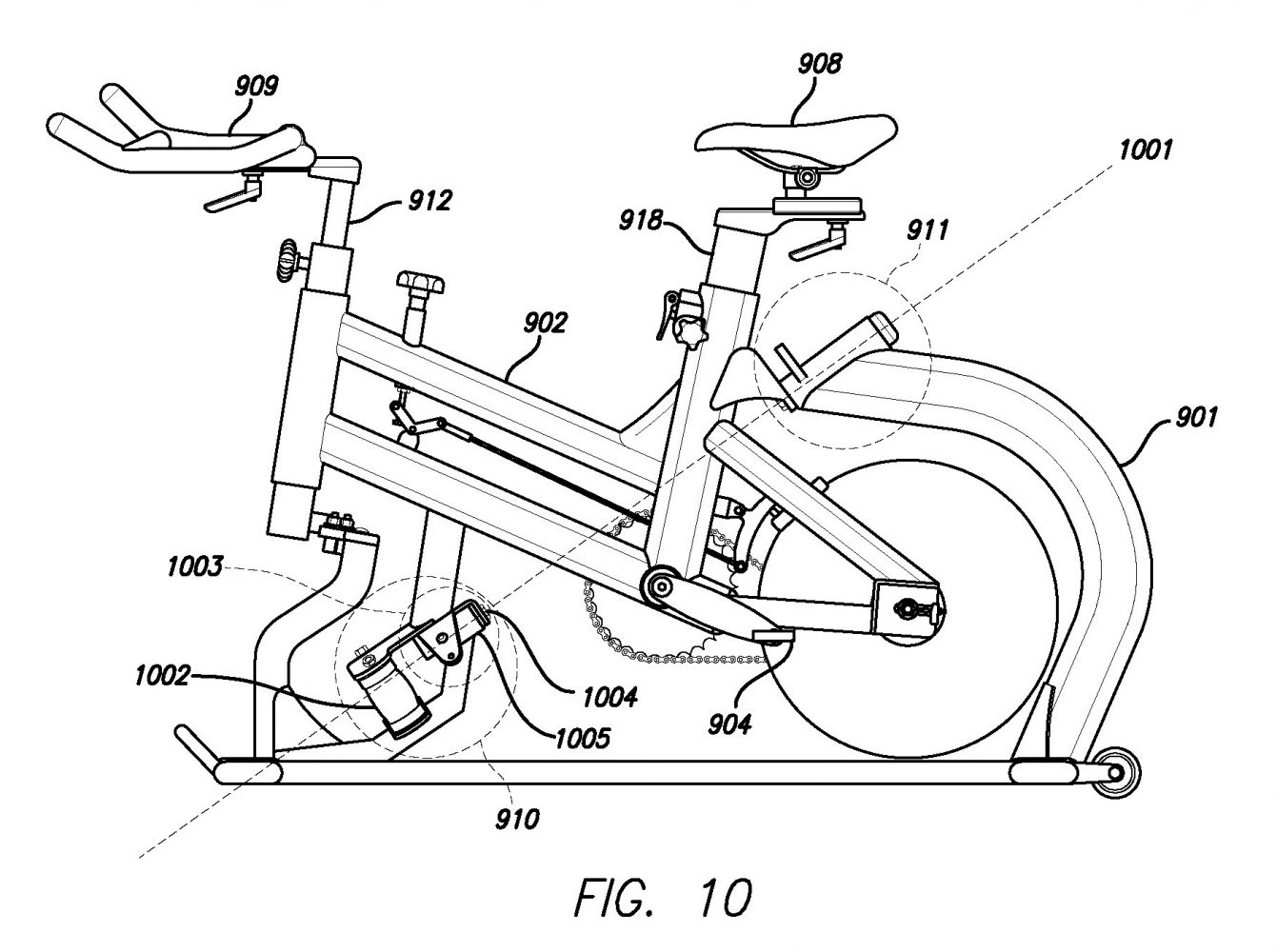 Utility Patent Mechanical Stationary Bicycle Drawing